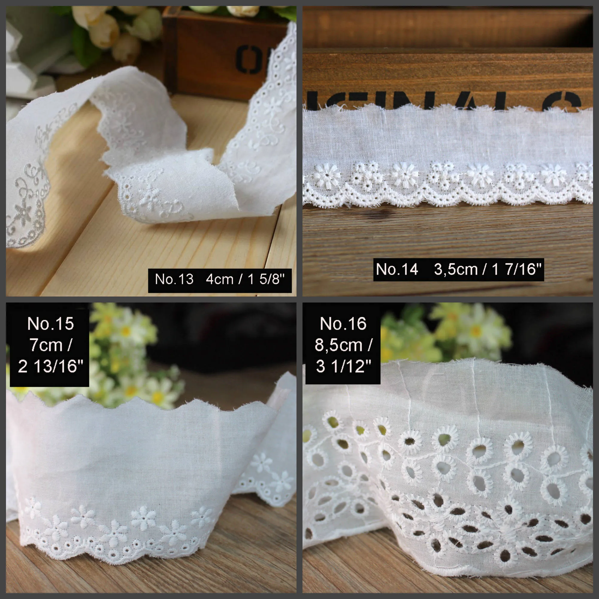 Embroidery Scalloped Cotton Eyelet Lace Trim