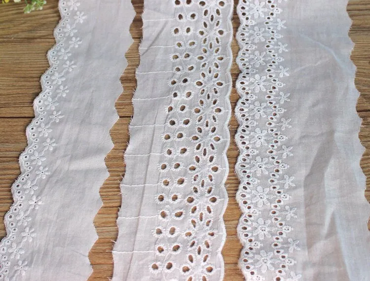 Embroidery Scalloped Cotton Eyelet Lace Trim