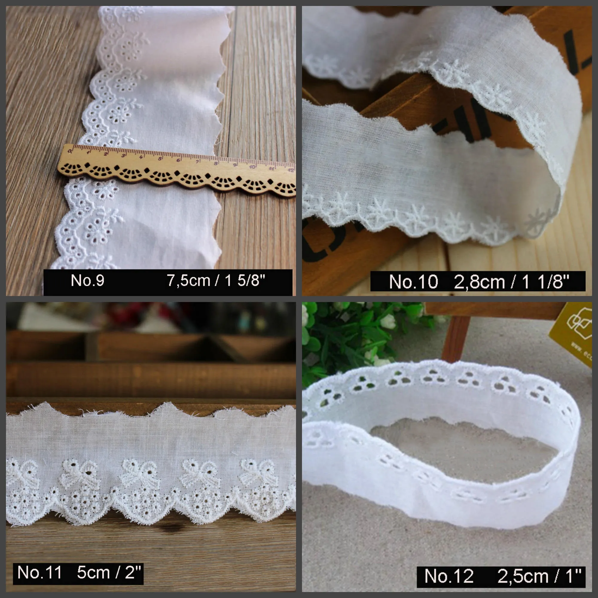 Embroidery Scalloped Cotton Eyelet Lace Trim