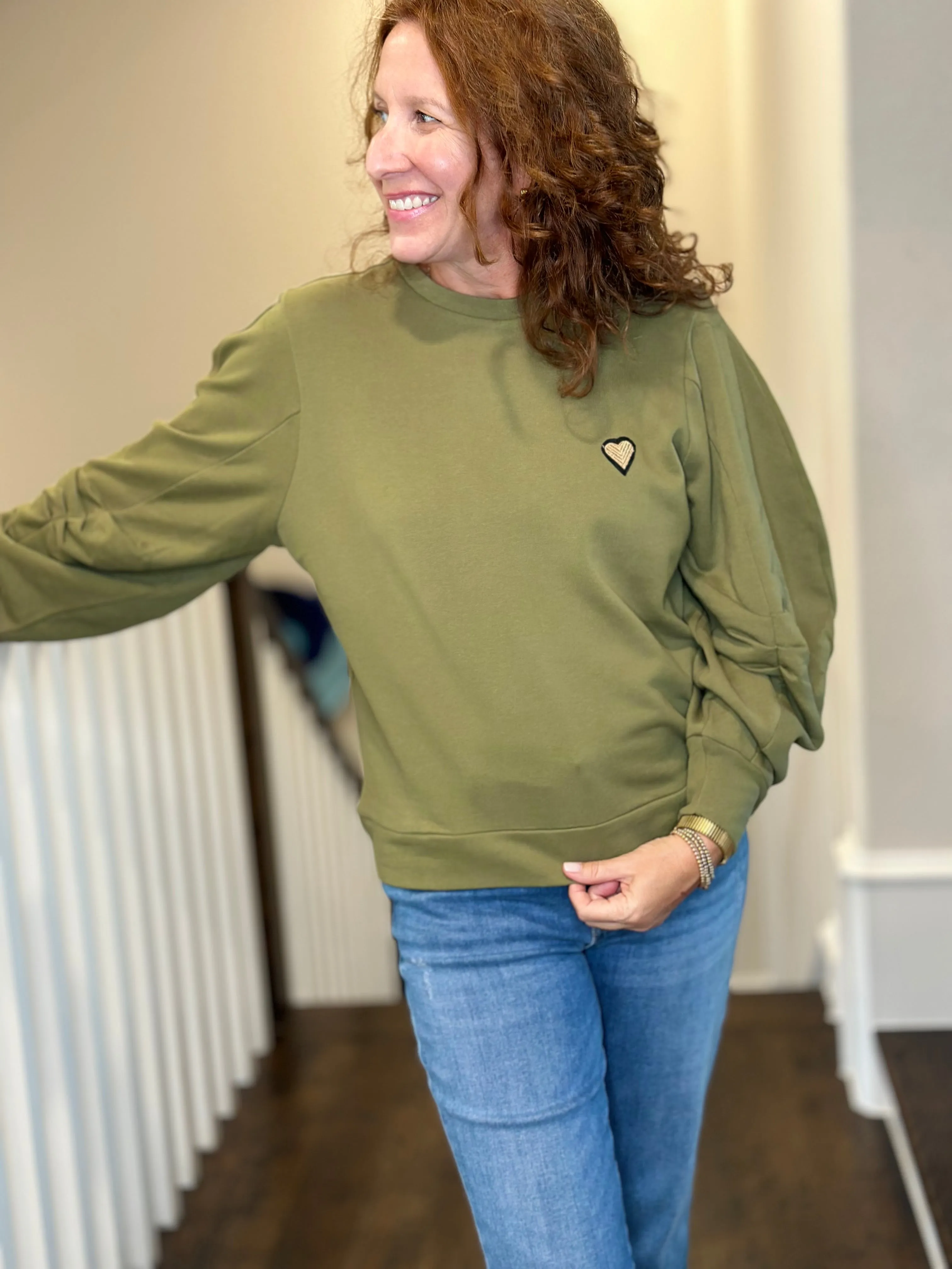 Emily Lovelock Jemma Sweatshirt in Sea Kelp