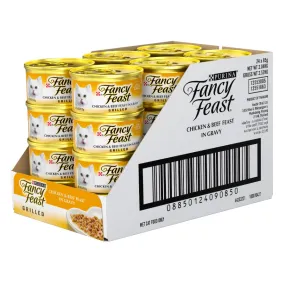 Fancy Feast Grilled Chicken and Beef Feast Gravy Gourmet 24X85g