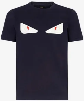 Fendi Eyes Borchie Contrasto Night Blue T-Shirt