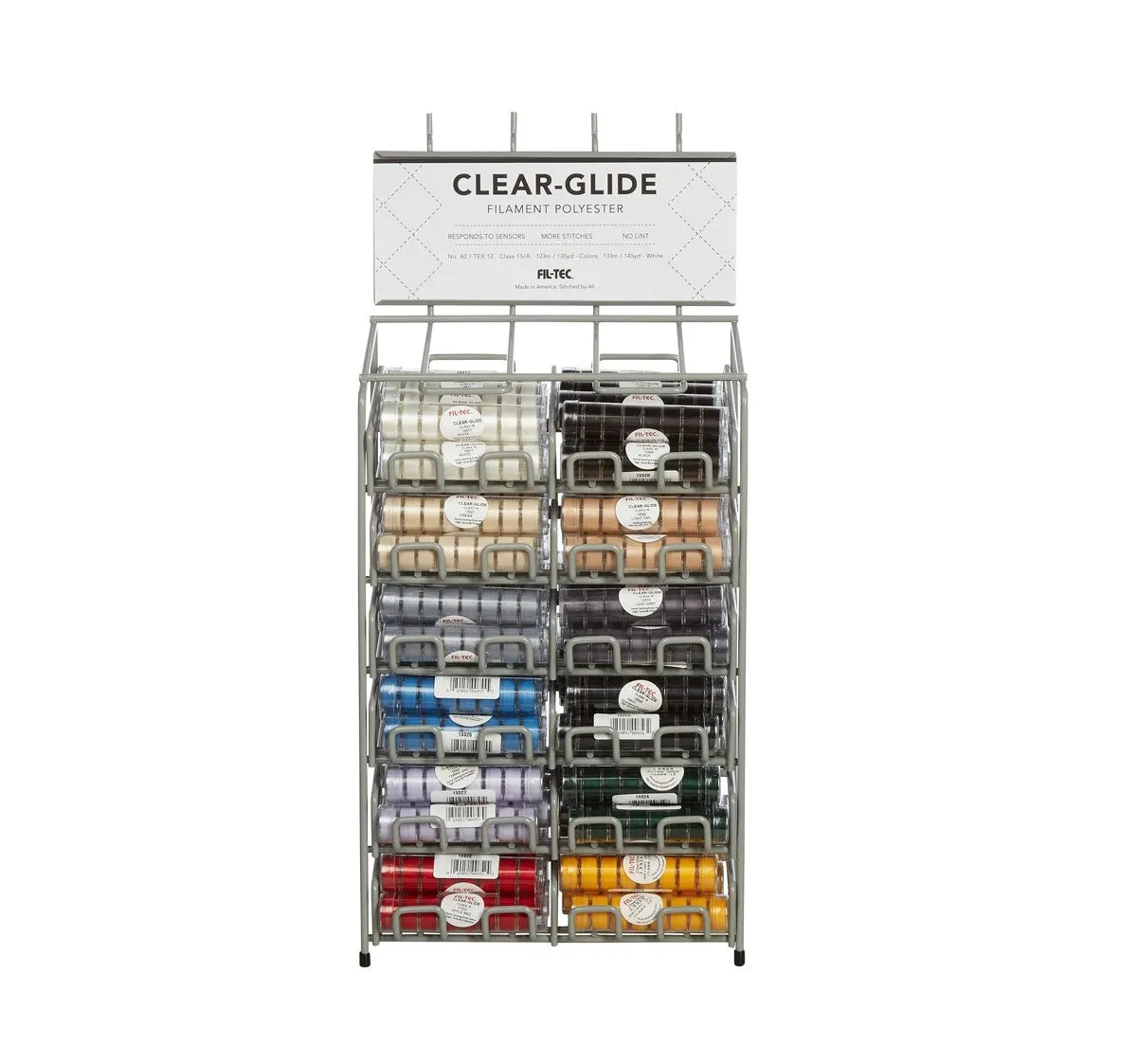 Fil-Tec Clear-Glide Plastic Sided Machine Embroidery Bobbins Style A/Class 15 - Tubes of 8 Bobbins