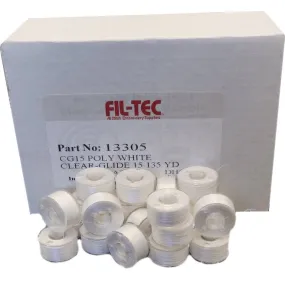 Fil-Tec Clear-Glide Plastic Sided Machine Embroidery Bobbins Style A/Class 15 - White (80 Bobbins)