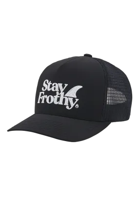 Frothy Snapback Hat - Black / White