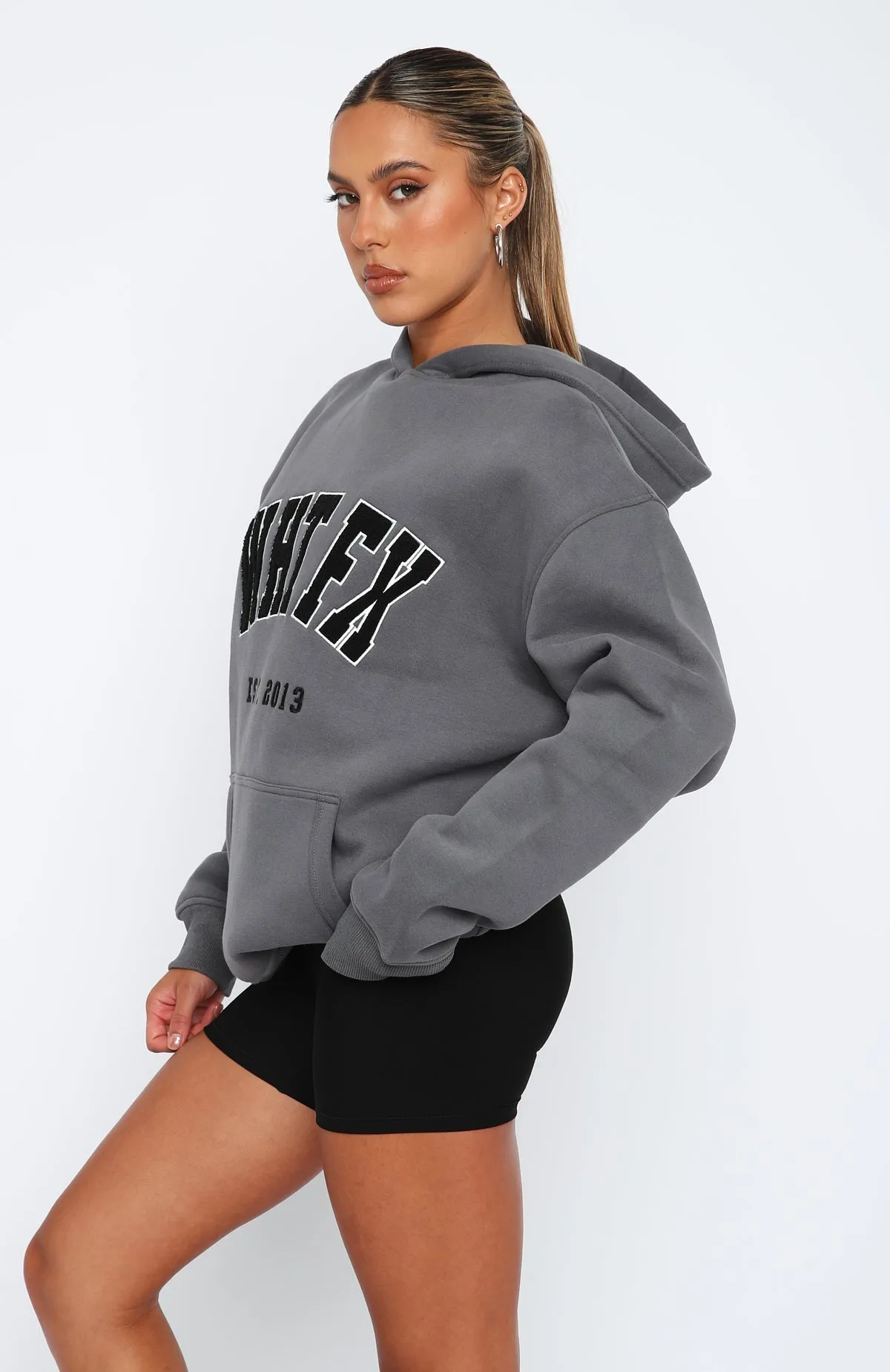 Give It Away Oversized Hoodie Charcoal