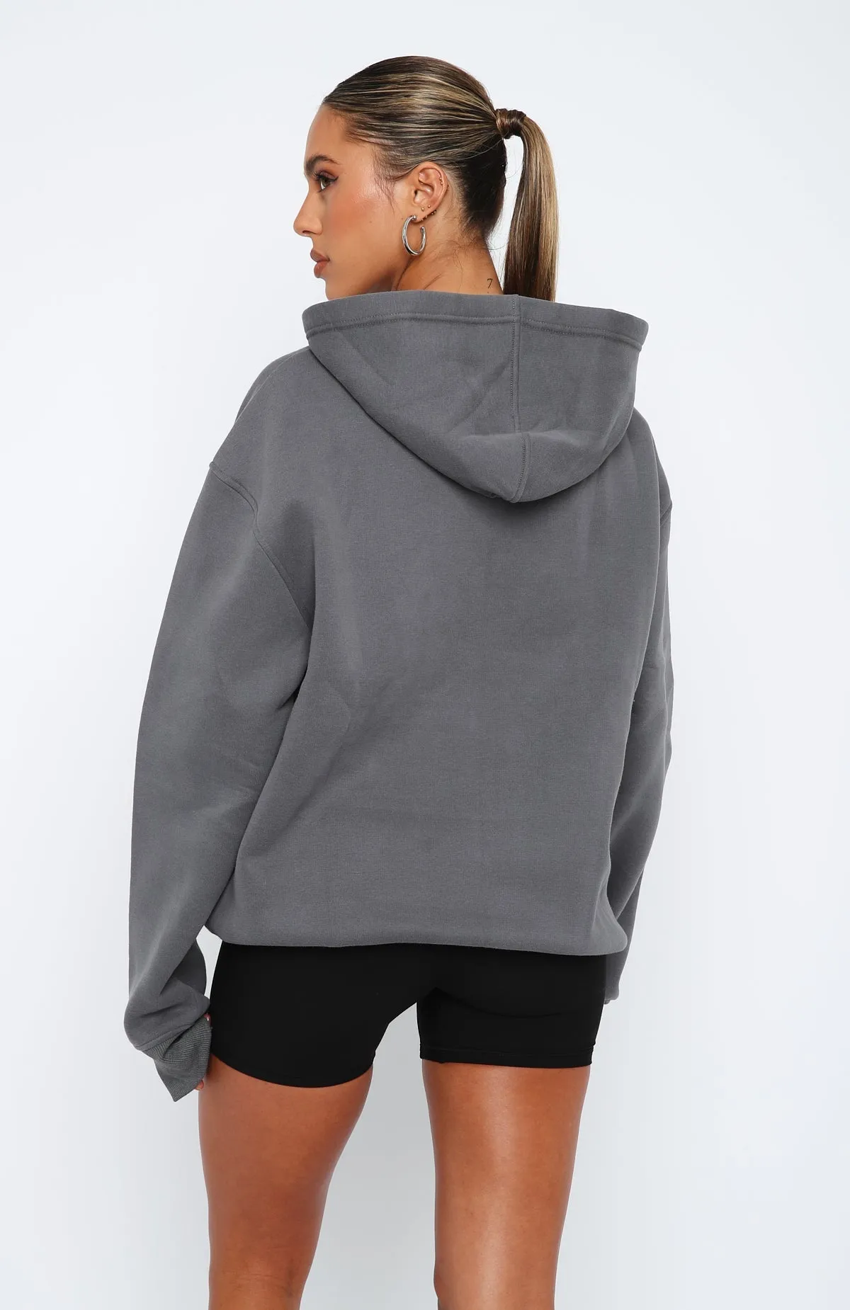 Give It Away Oversized Hoodie Charcoal