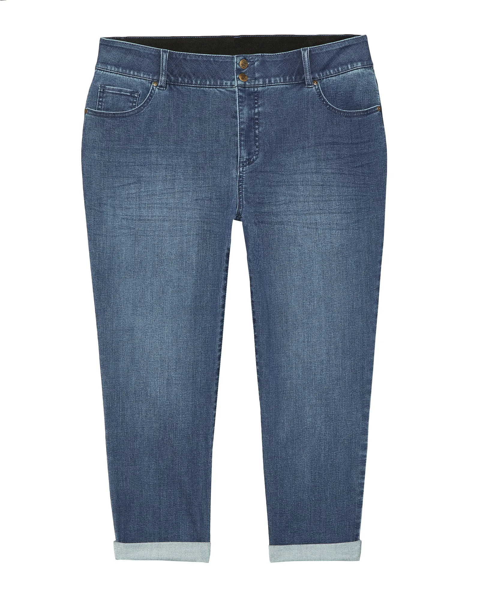 Glenmore Rolled Capri | Medium Wash