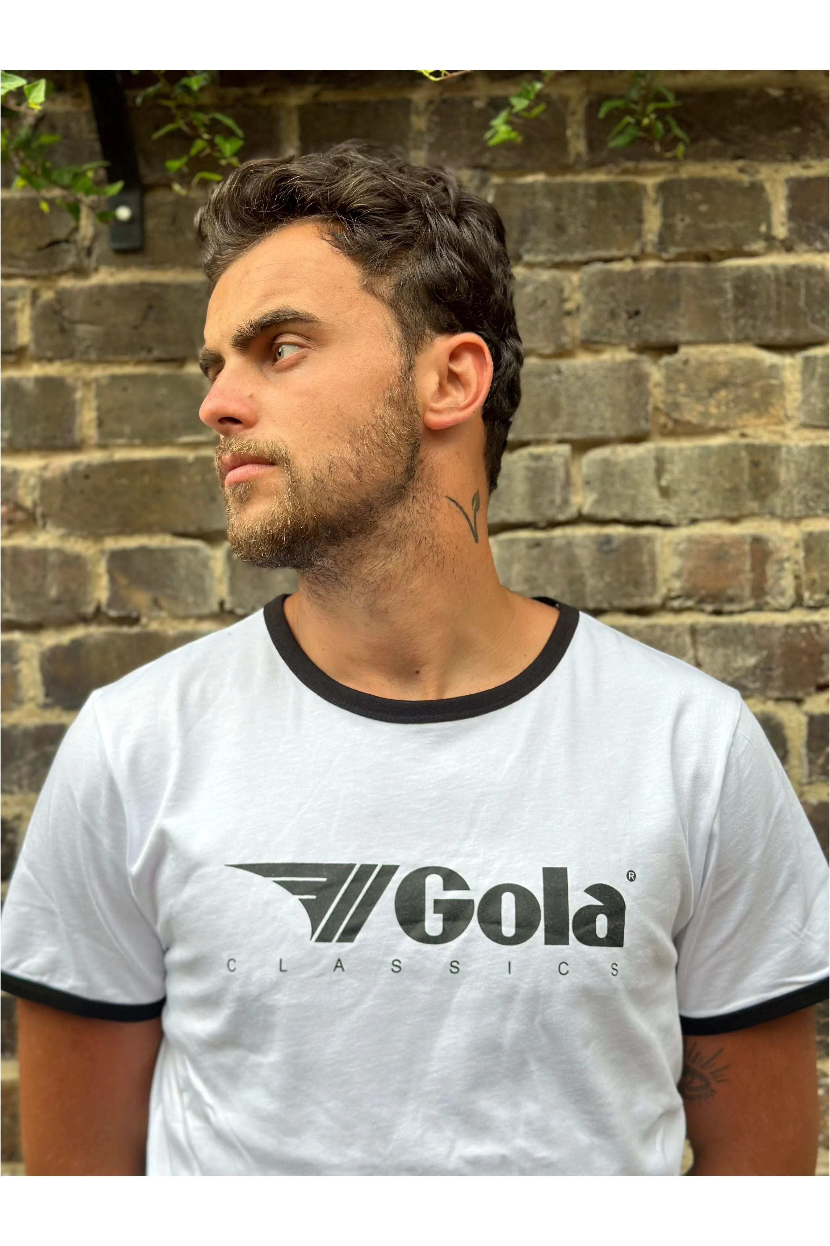 Gola - White & Black Short Sleeve Ringer - T-Shirt