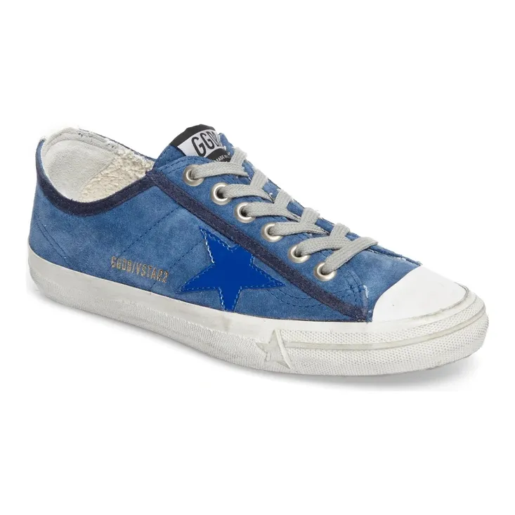 Golden Goose Chic Blue Suede Low-Top Sneakers