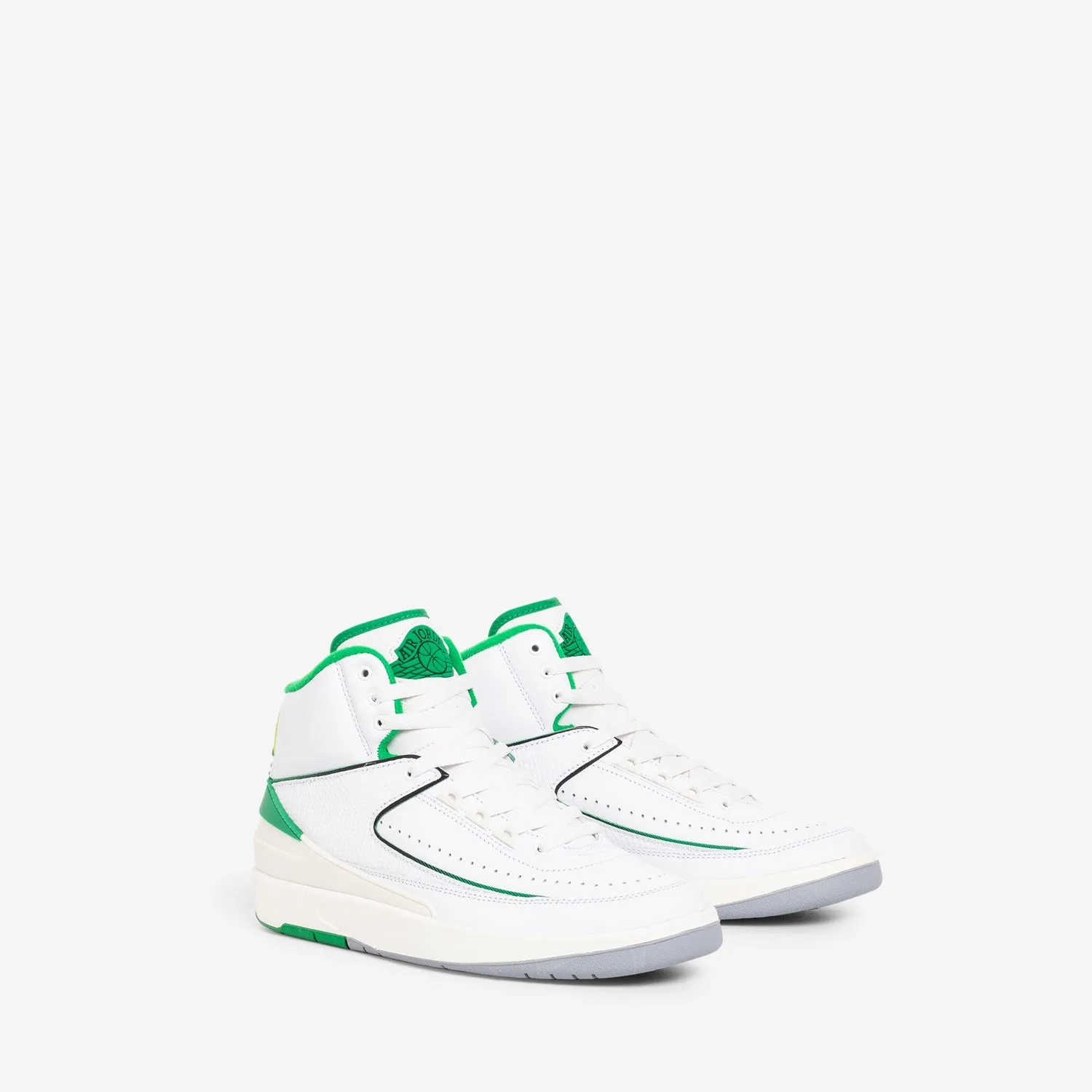 Grade School Air Jordan 2 Retro White | Lucky Green | Sail | Lt Steel Grey