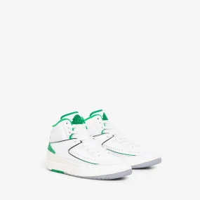 Grade School Air Jordan 2 Retro White | Lucky Green | Sail | Lt Steel Grey