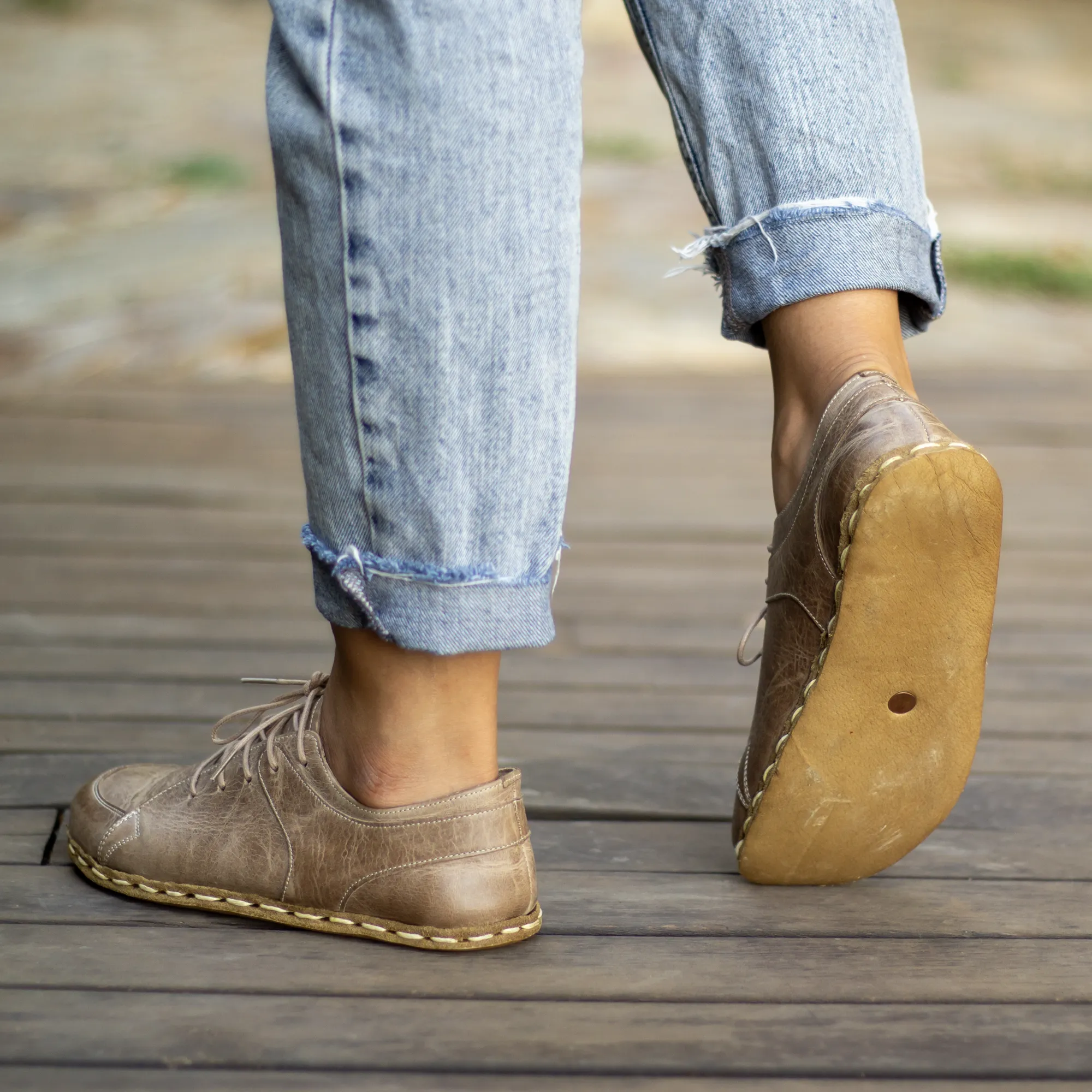 Handmade Women's Visionary Leather Barefoot Sneakers