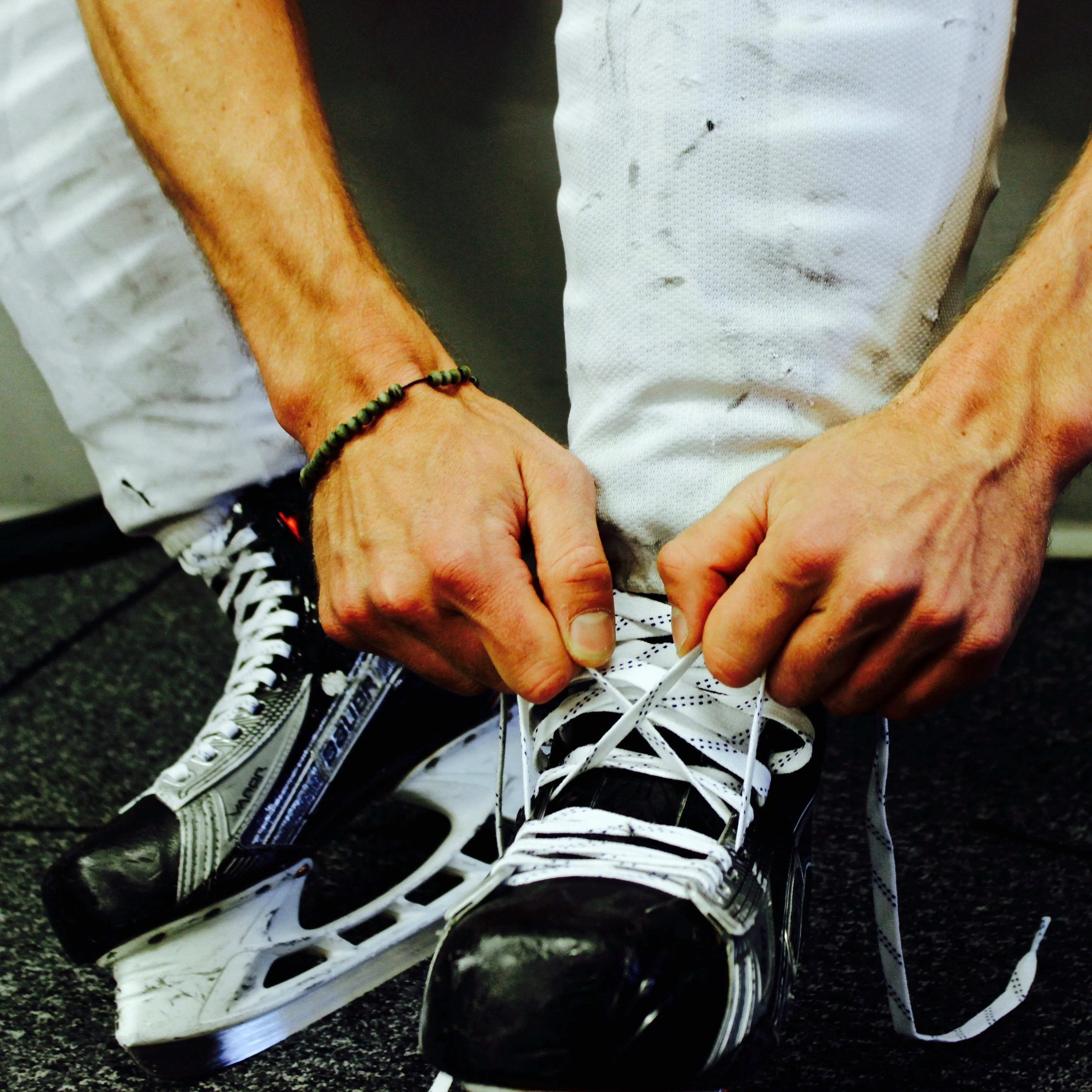 Howies White Waxed Hockey Skate Laces