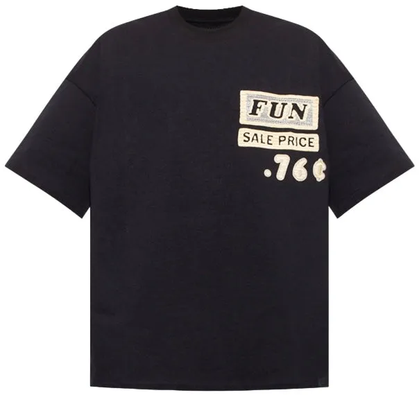 Jil Sander Embroidered Graphic Text T-Shirt Black