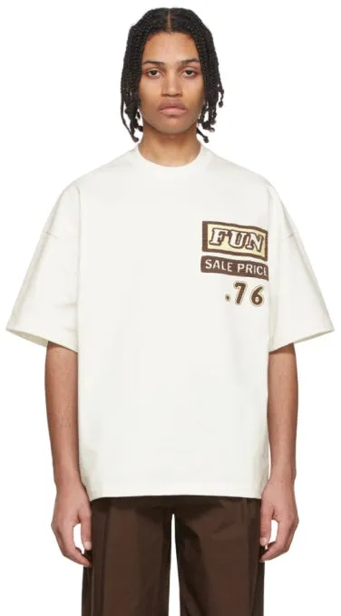 Jil Sander Embroidered Graphic Text T-Shirt White