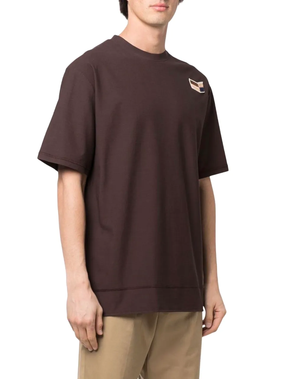 Jil Sander Logo Patch Crewneck T-Shirt Brown