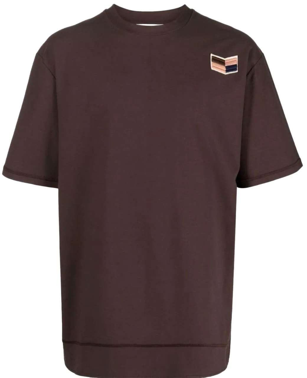 Jil Sander Logo Patch Crewneck T-Shirt Brown