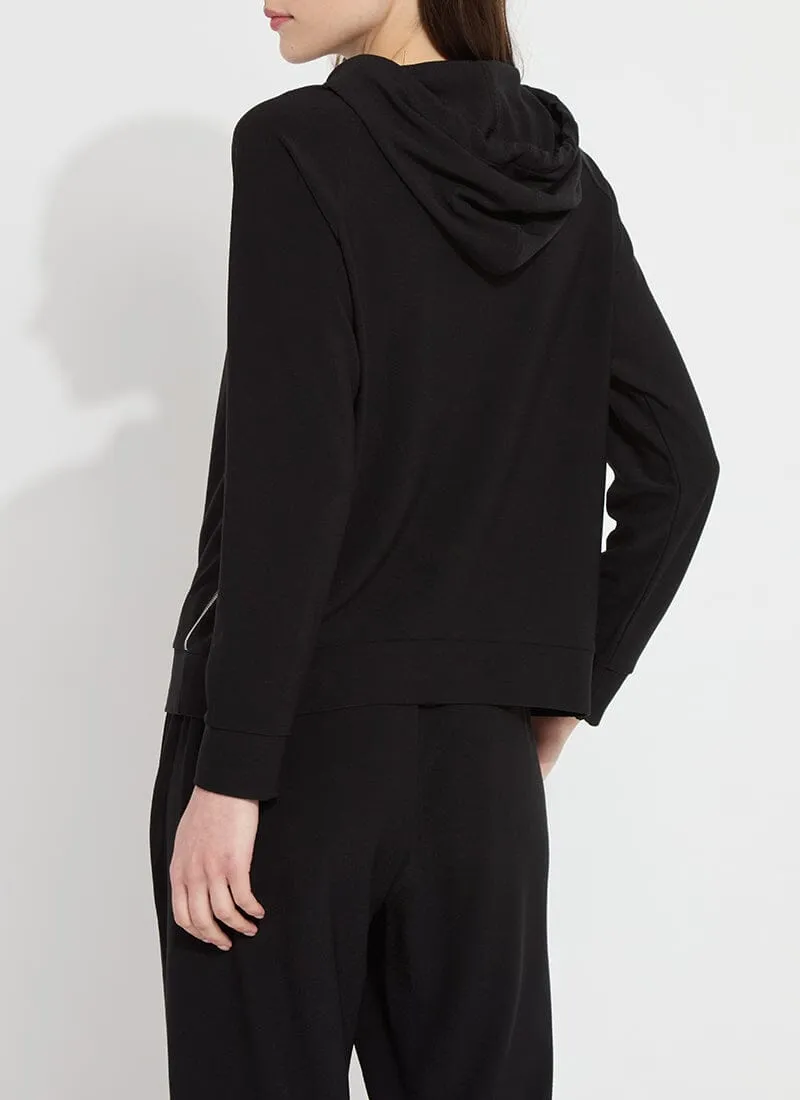 Julia Stretch Crepe Hoodie | Black