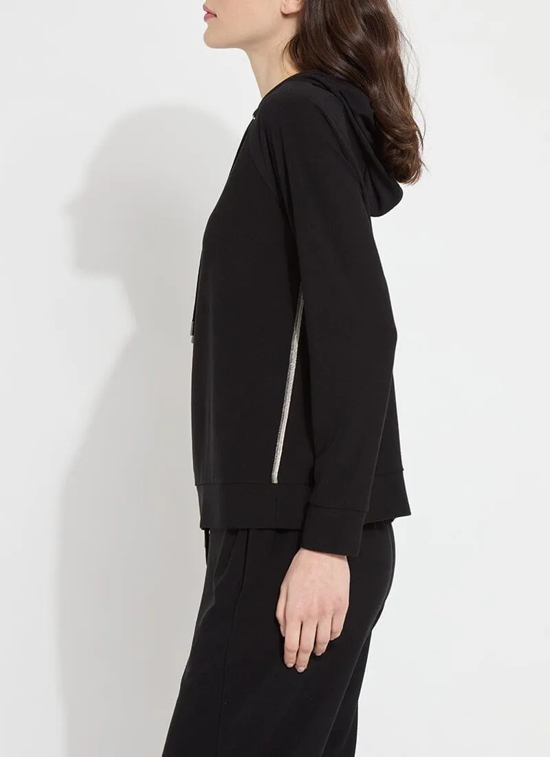 Julia Stretch Crepe Hoodie | Black