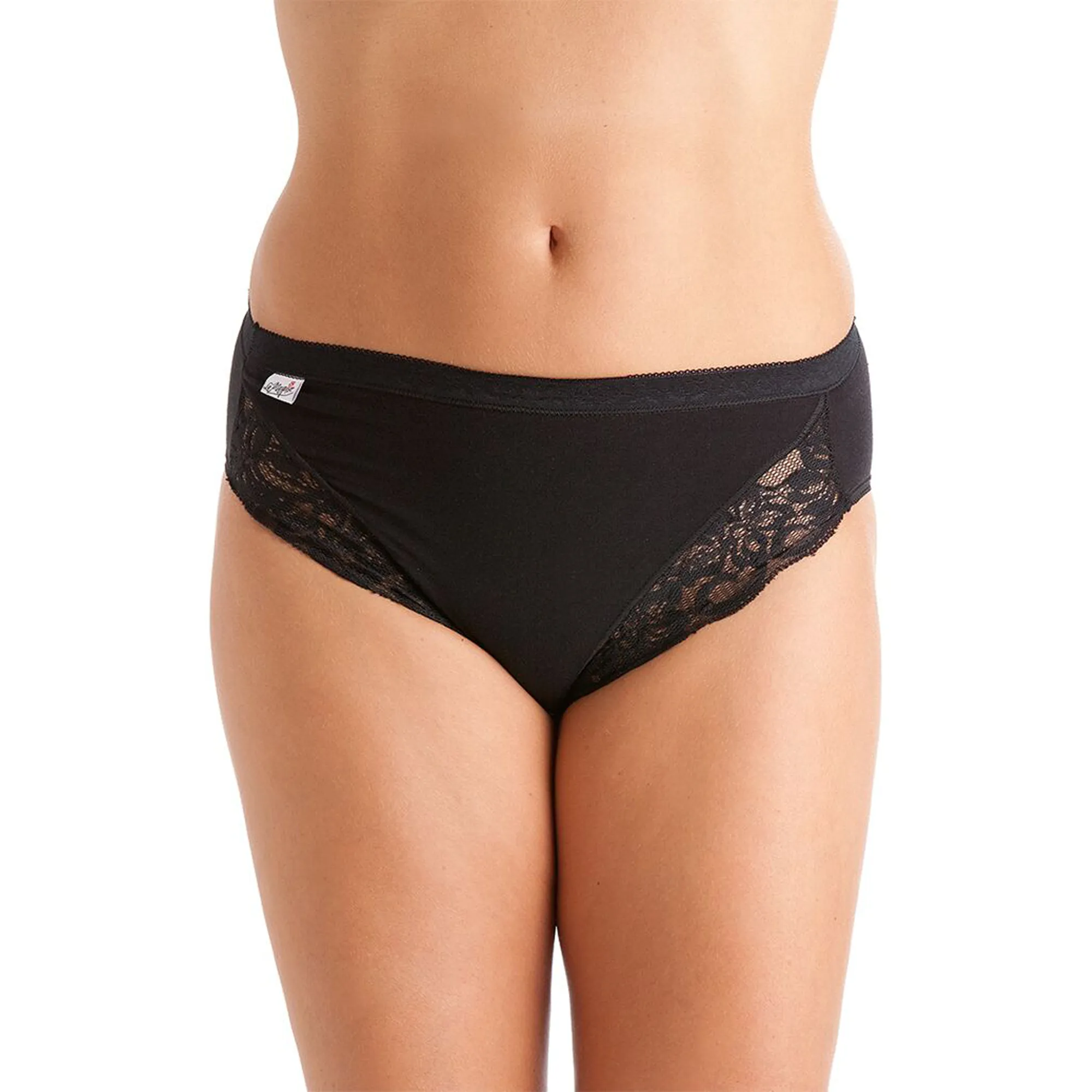 La Marquise Cotton And Lycra High Cut Lace Trimmed Brief – 3 Pack