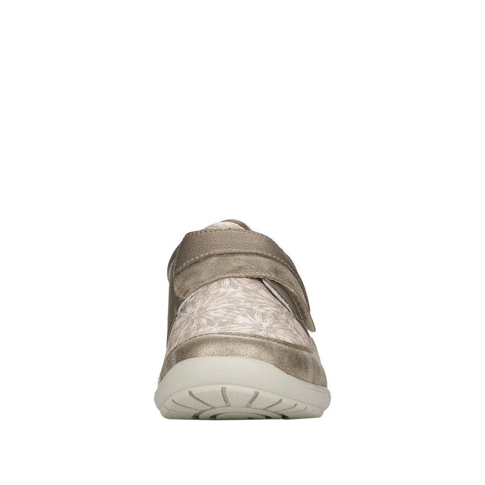 Ladies Strap Over Remonte Trainers Sneakers Ligt Bronze Metallic Wider Fit R7600-90 sale