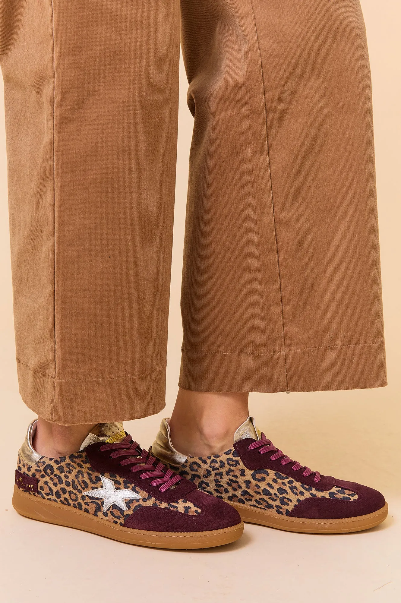 Leopard Print Trainer | Leopard Print/Burgundy