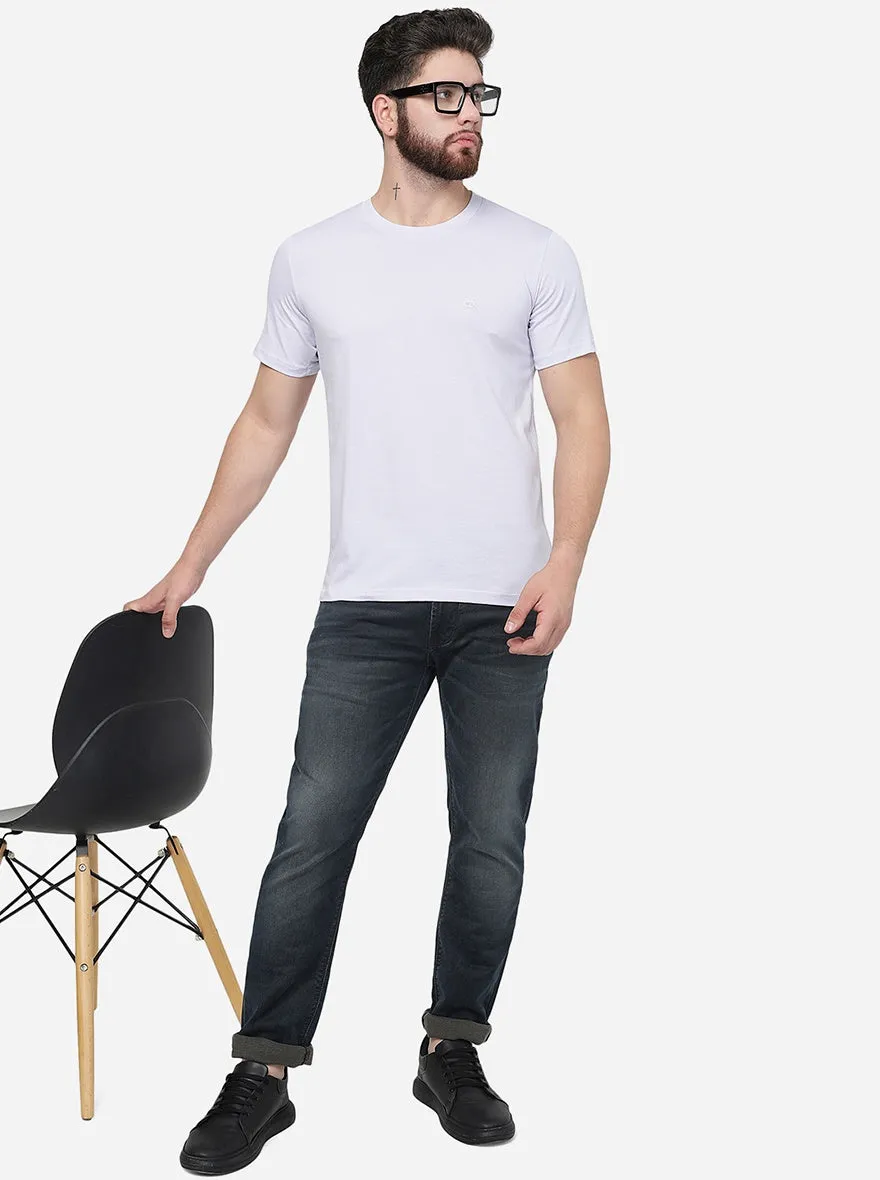 Light Purple Solid Slim Fit T-Shirt | JadeBlue