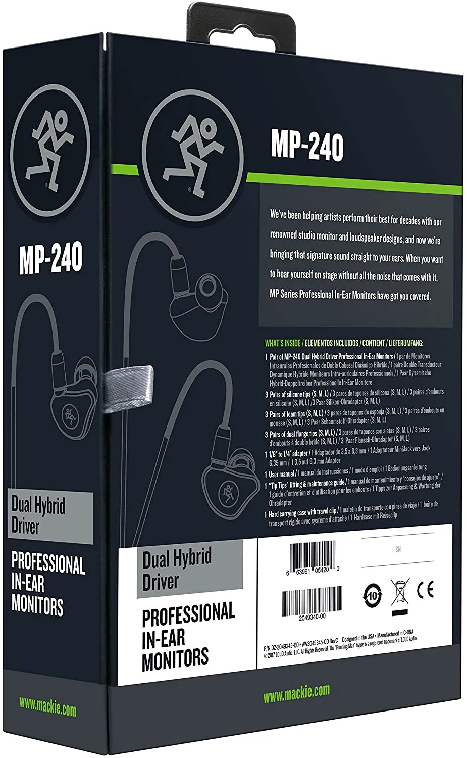 Mackie In- Ear Headphones & Monitors, Dual Hybrid Driver (MP-240)