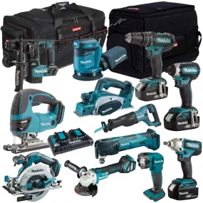 Makita 18V 12 Piece Cordless Kit with 3 x 5.0Ah Battery & Charger T4TKIT-1238