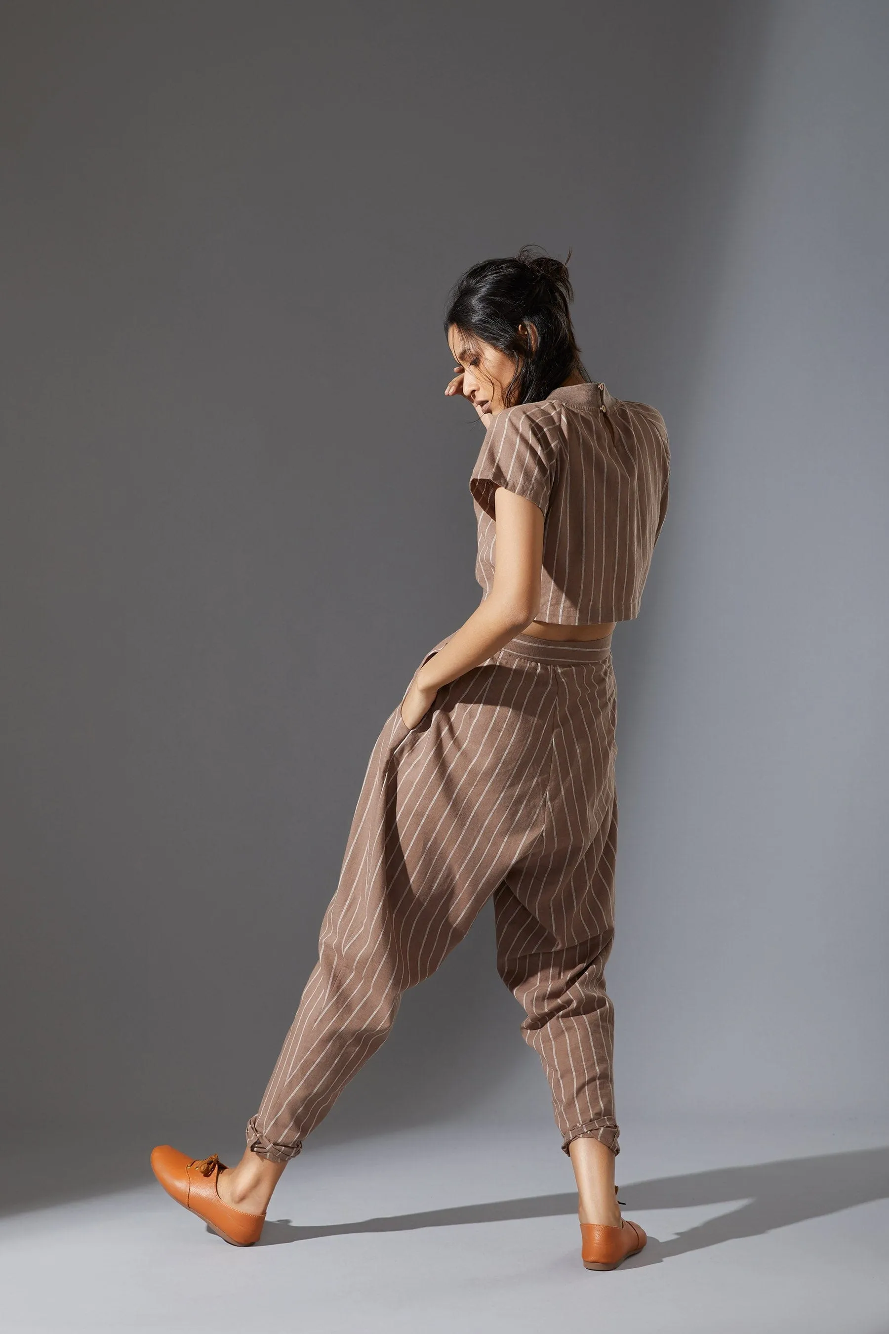 Mati New Aboli Beige & White Striped Pants