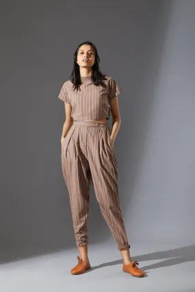 Mati New Aboli Beige & White Striped Pants