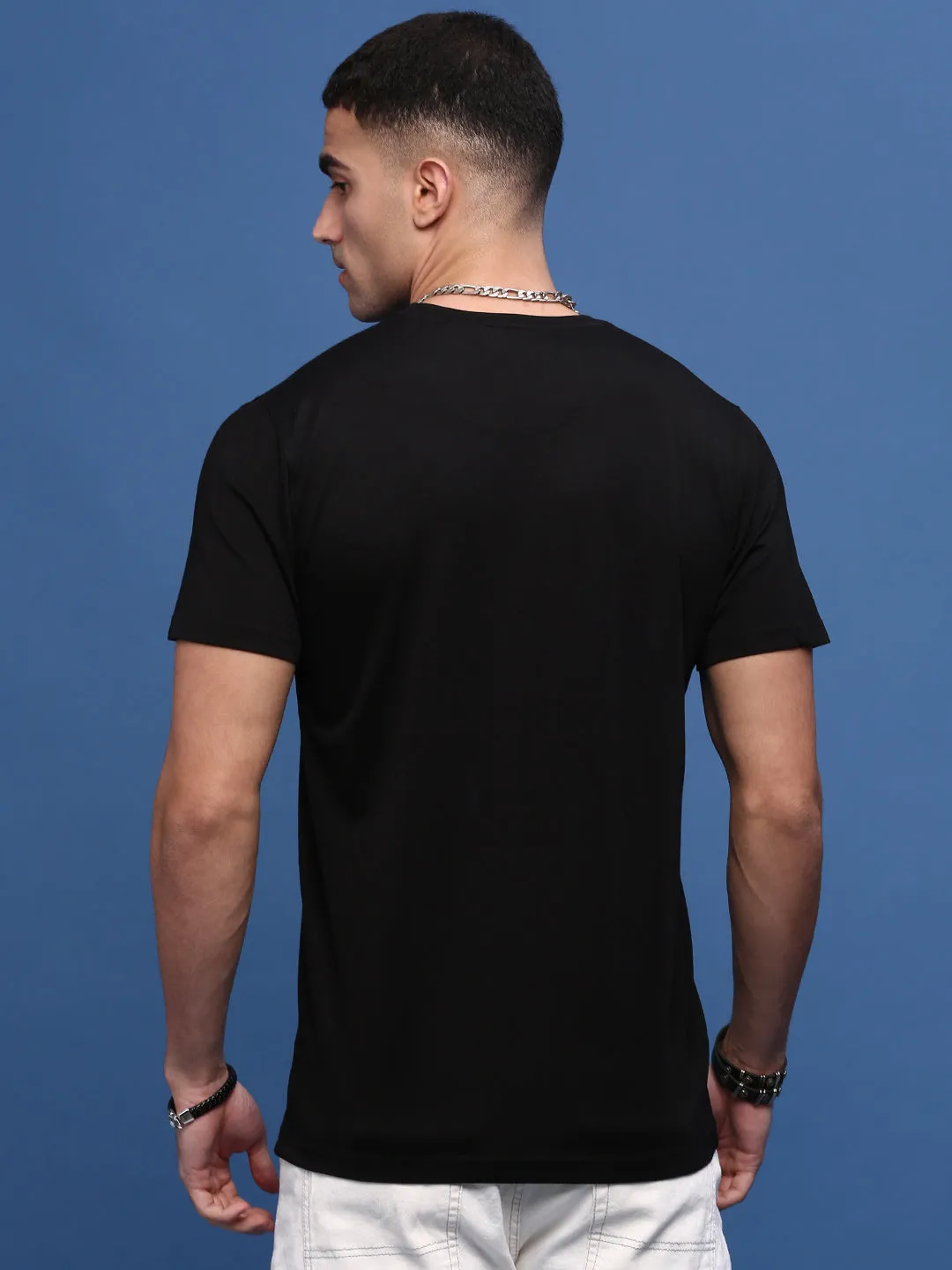 Men Black Slim Fit T Shirt