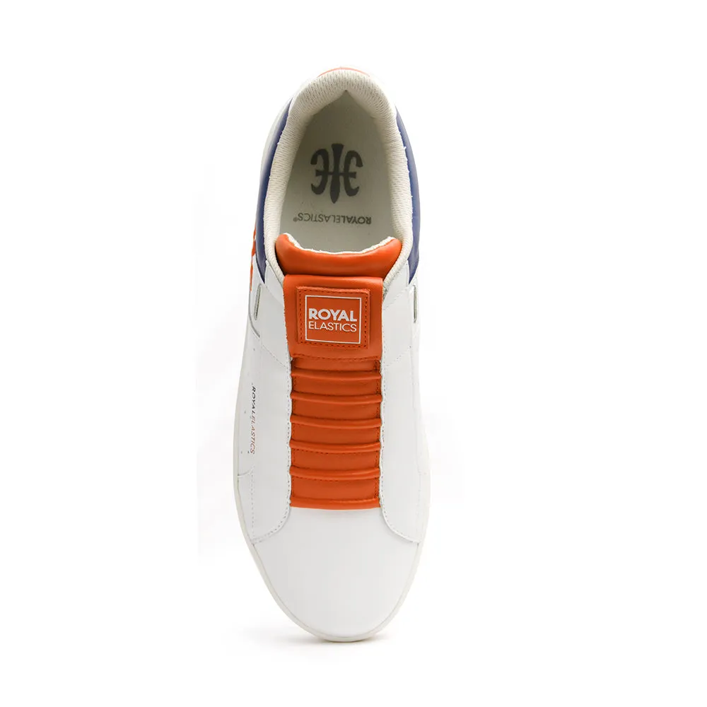 Men's Icon Genesis Spotlight White Blue Orange Leather Sneakers 01993-015