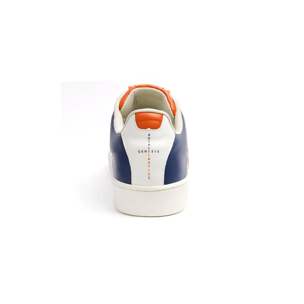 Men's Icon Genesis Spotlight White Blue Orange Leather Sneakers 01993-015