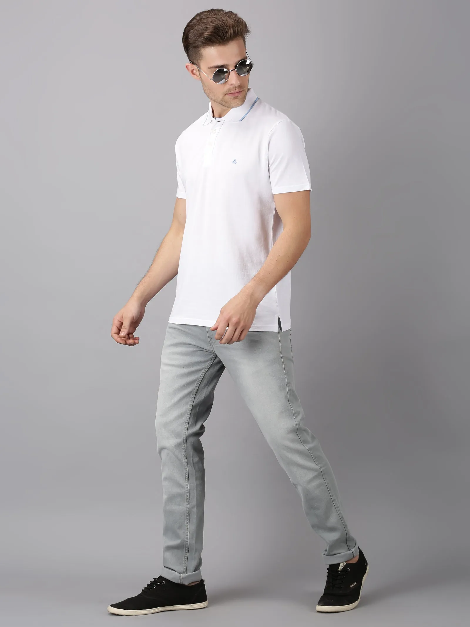 MEN'S WHITE SLIM FIT T.SHIRT