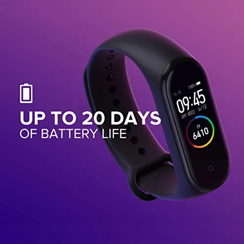 Mi Smart Band 4 (Black)   Additional Strap (Red)