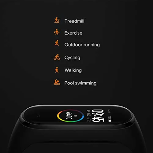 Mi Smart Band 4- India's No.1 Fitness Band, Up-to 20 Days Battery Life, Color AMOLED Full-Touch Screen, Waterproof with Music Control and Unlimited Watch Faces