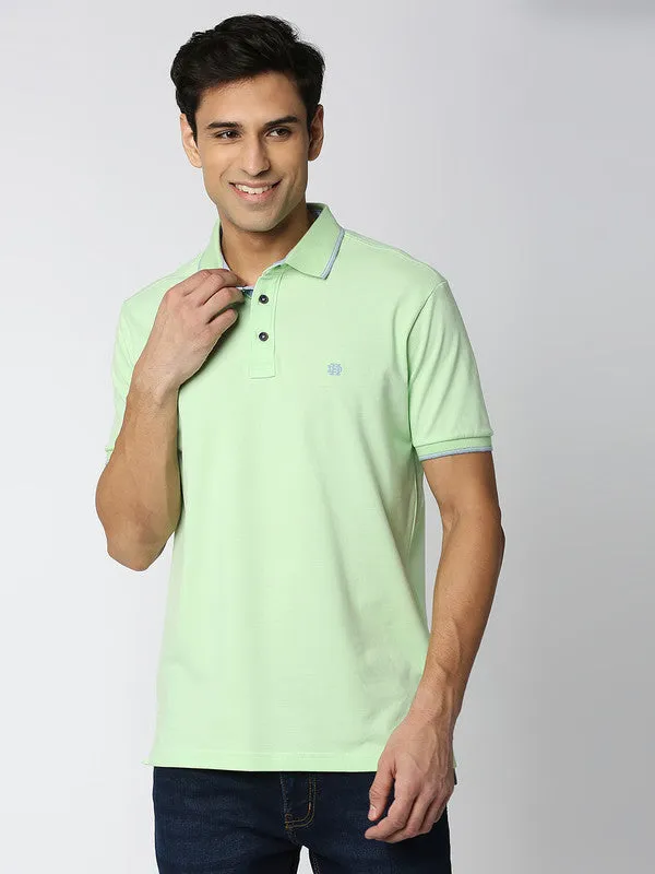 Mint Green Pique Lycra Polo T-shirt