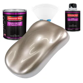 Mocha Frost Metallic Acrylic Urethane Auto Paint - Complete Quart Paint Kit - Professional Single Stage Automotive Car Coating, 4:1 Mix Ratio 2.8 VOC