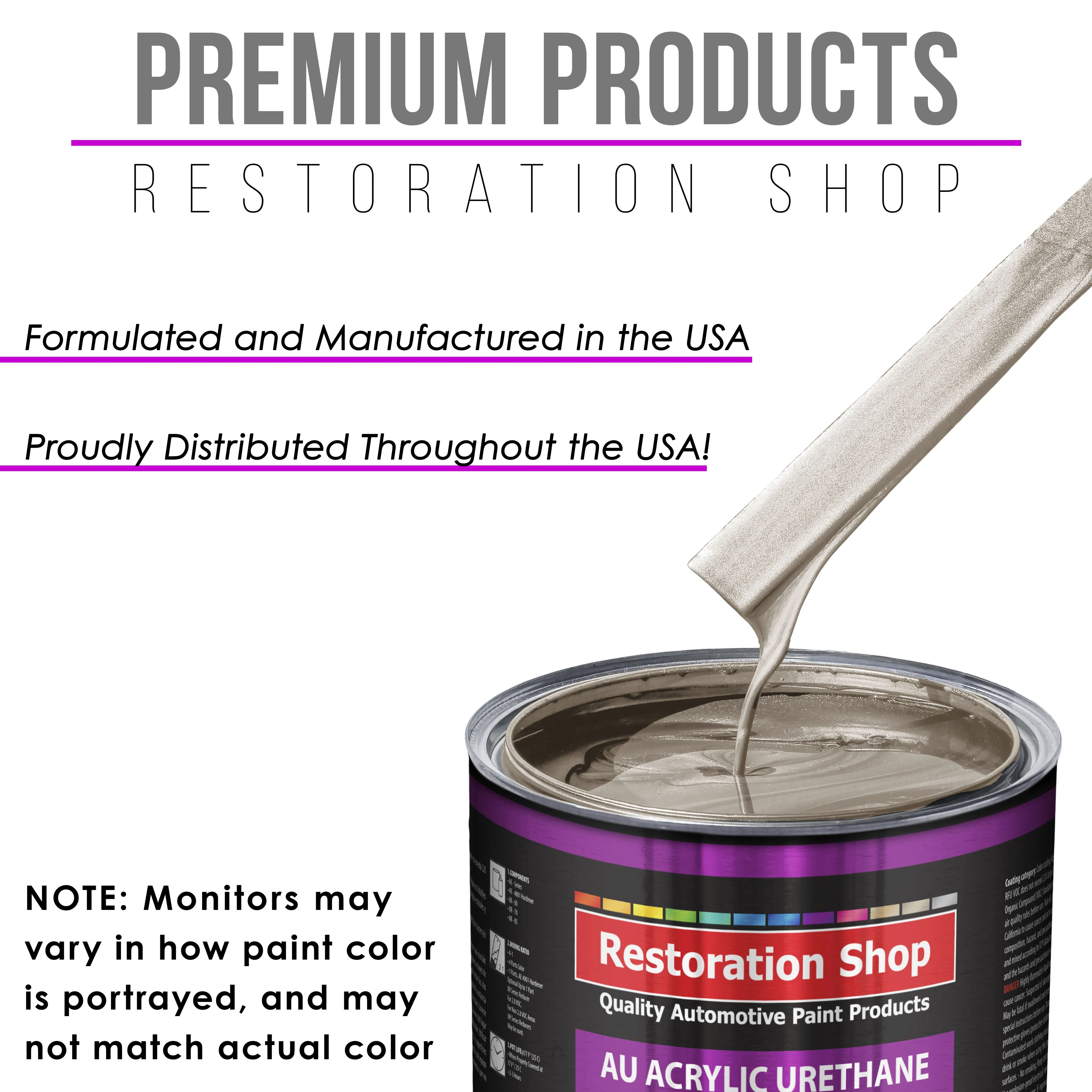 Mocha Frost Metallic Acrylic Urethane Auto Paint - Complete Quart Paint Kit - Professional Single Stage Automotive Car Coating, 4:1 Mix Ratio 2.8 VOC