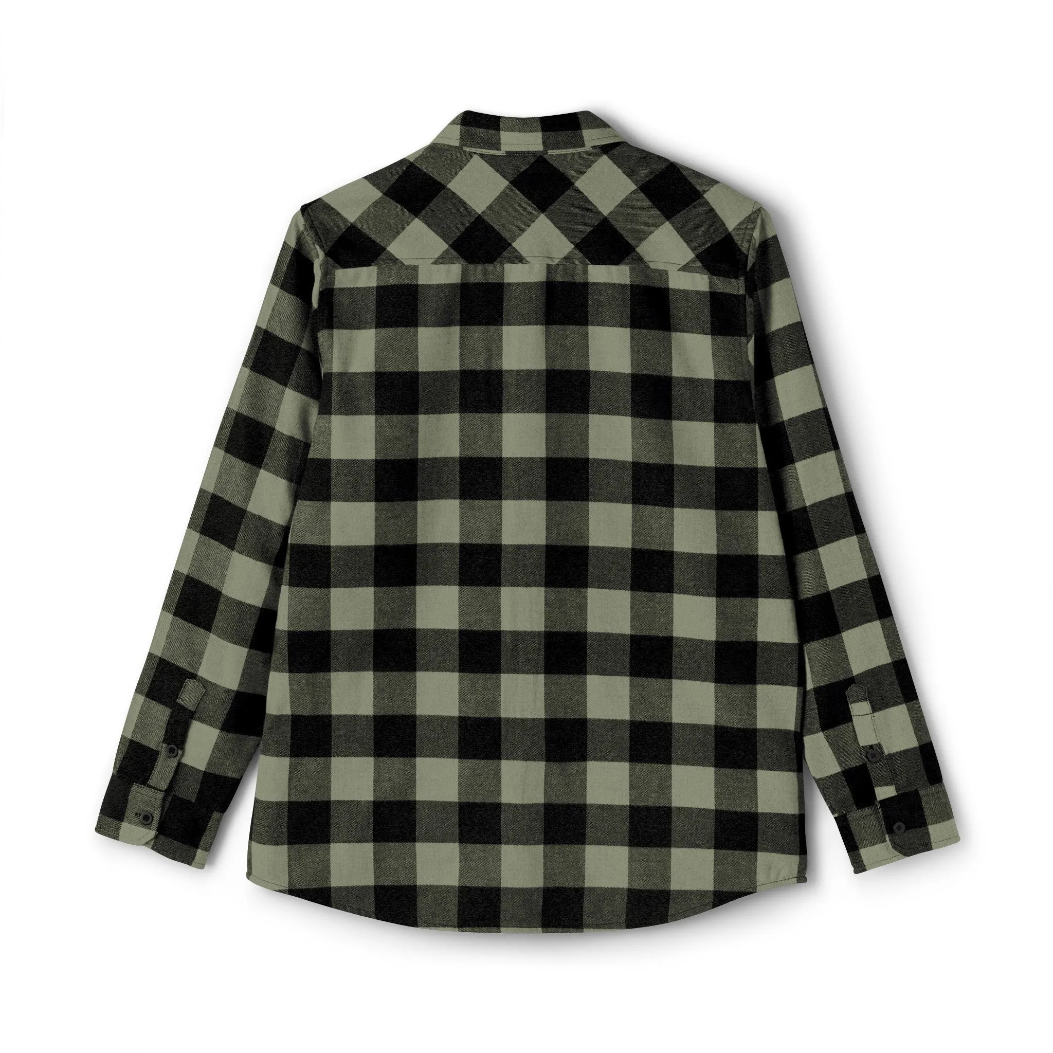 Olive Plaid Men Luxury Flannel Shirt