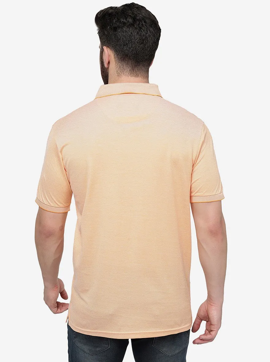 Orange Solid Slim Fit Polo T-Shirt | JadeBlue