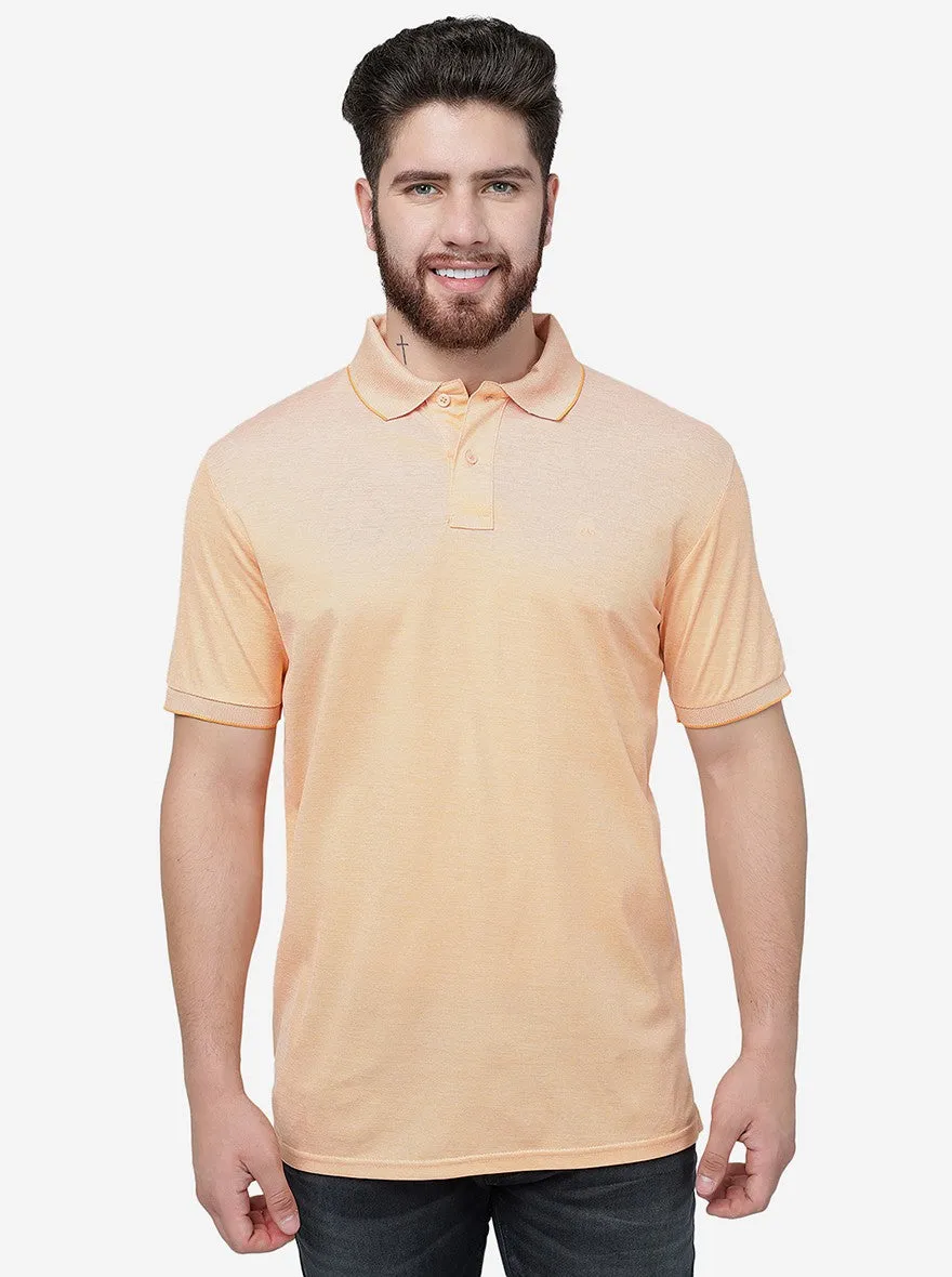 Orange Solid Slim Fit Polo T-Shirt | JadeBlue