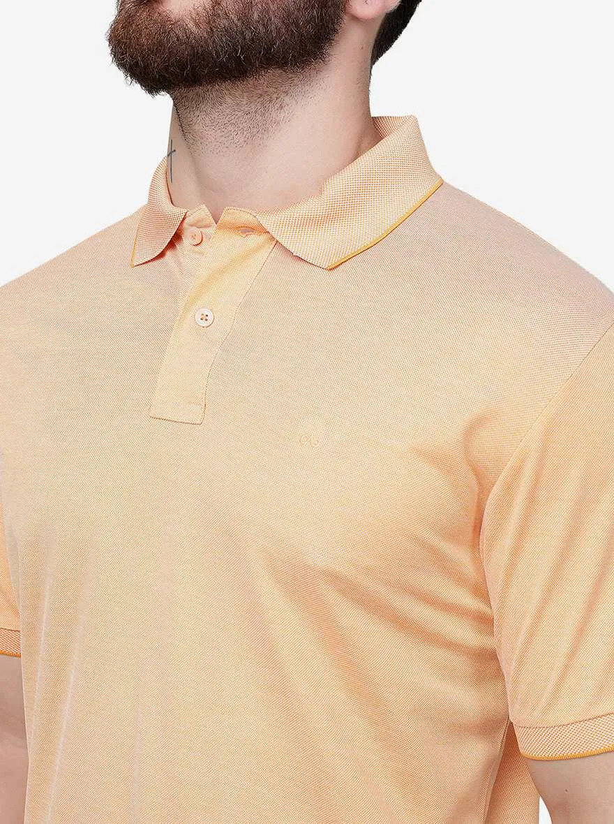 Orange Solid Slim Fit Polo T-Shirt | JadeBlue