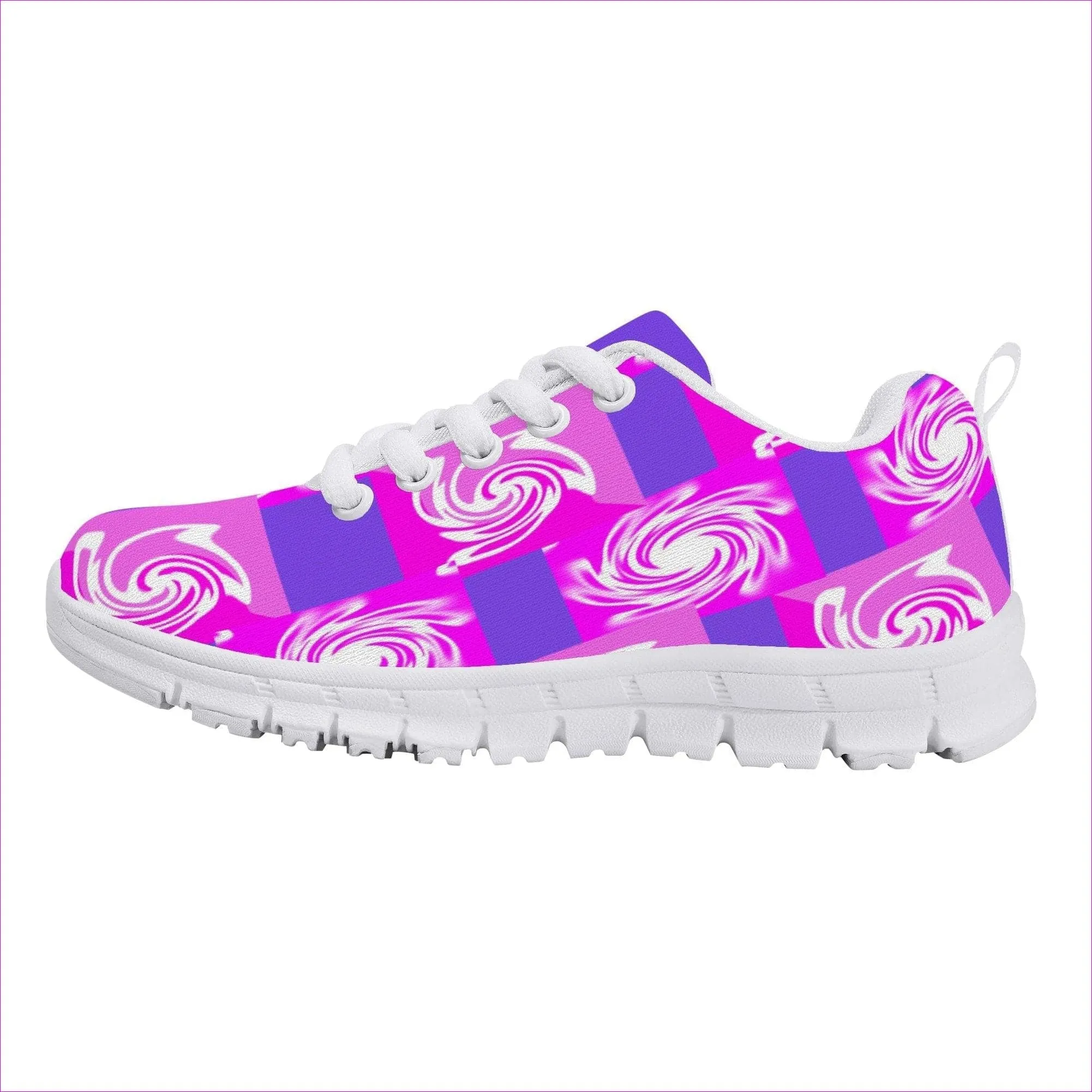 Pink Whirlwind Kids Sneakers - White