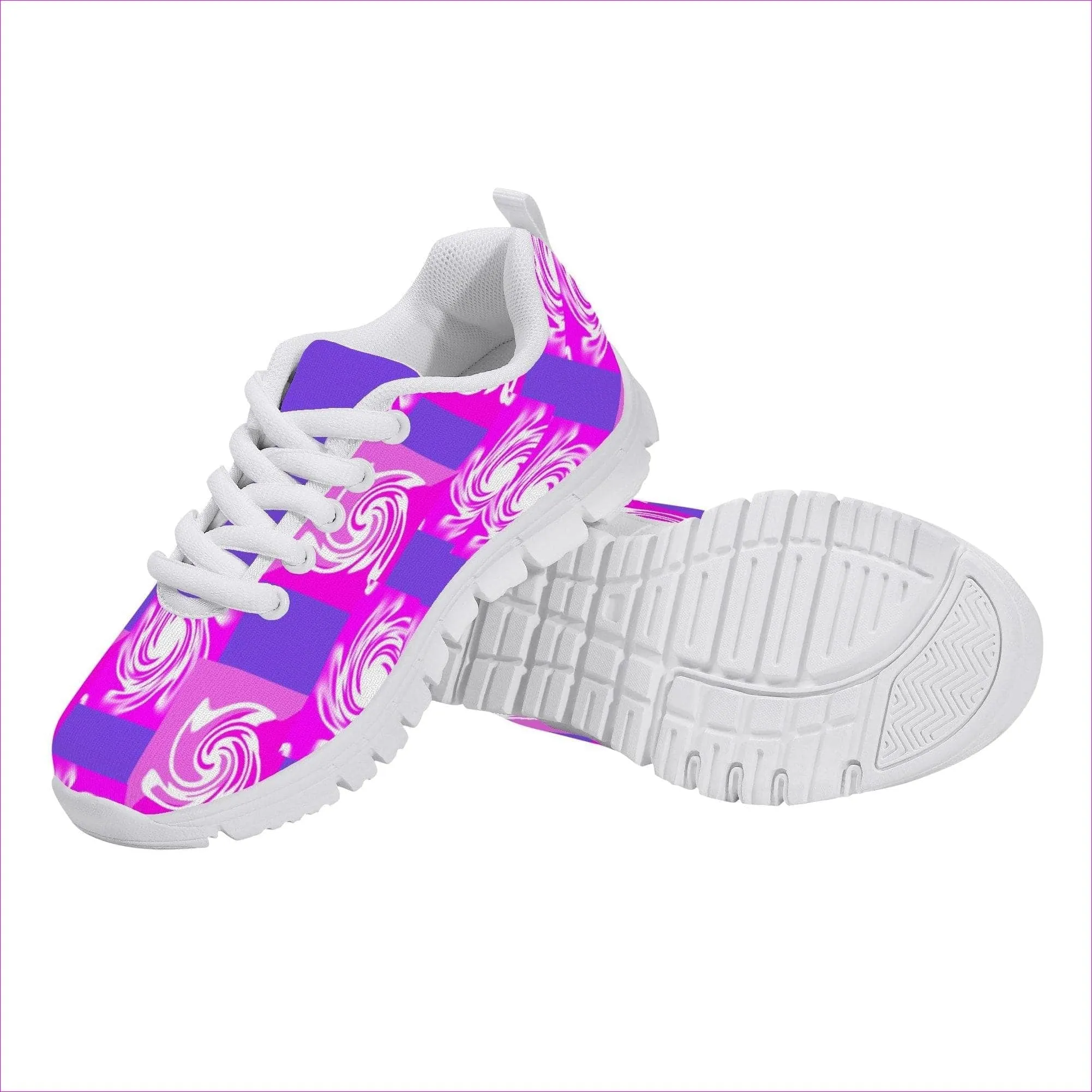 Pink Whirlwind Kids Sneakers - White