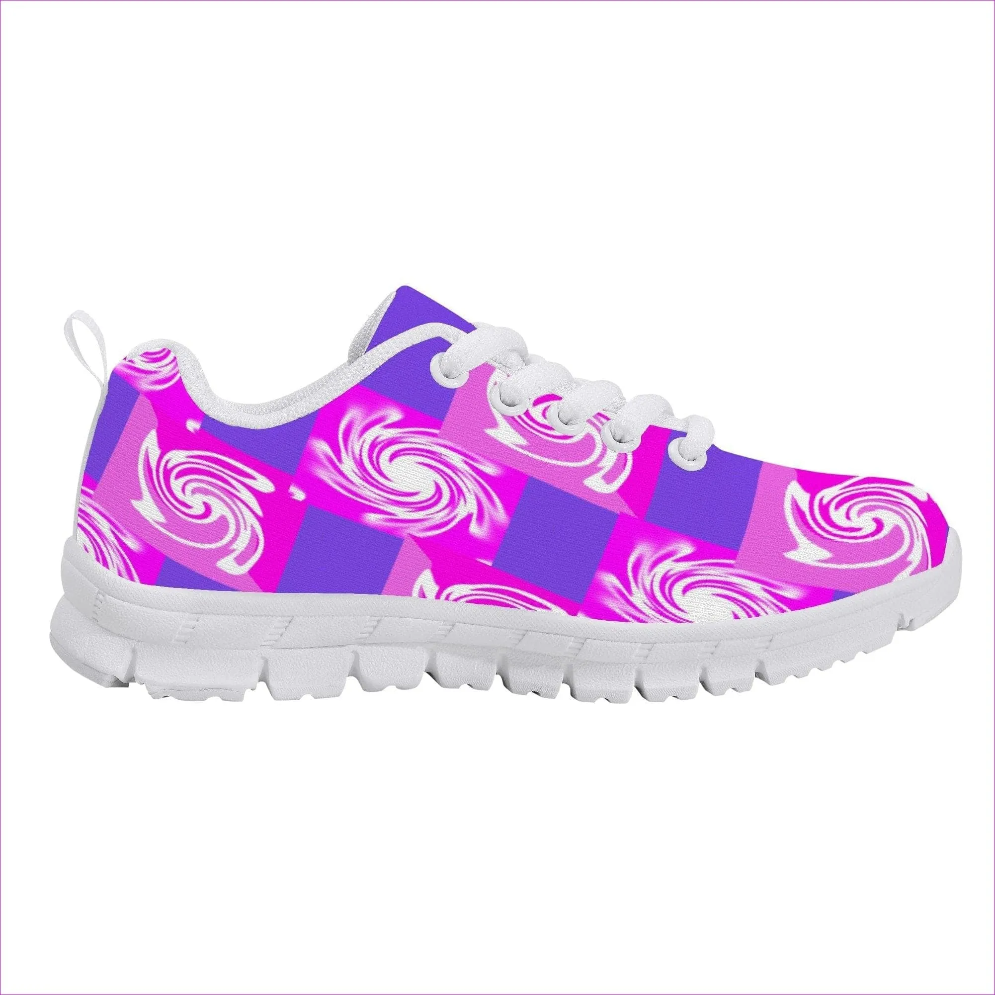 Pink Whirlwind Kids Sneakers - White