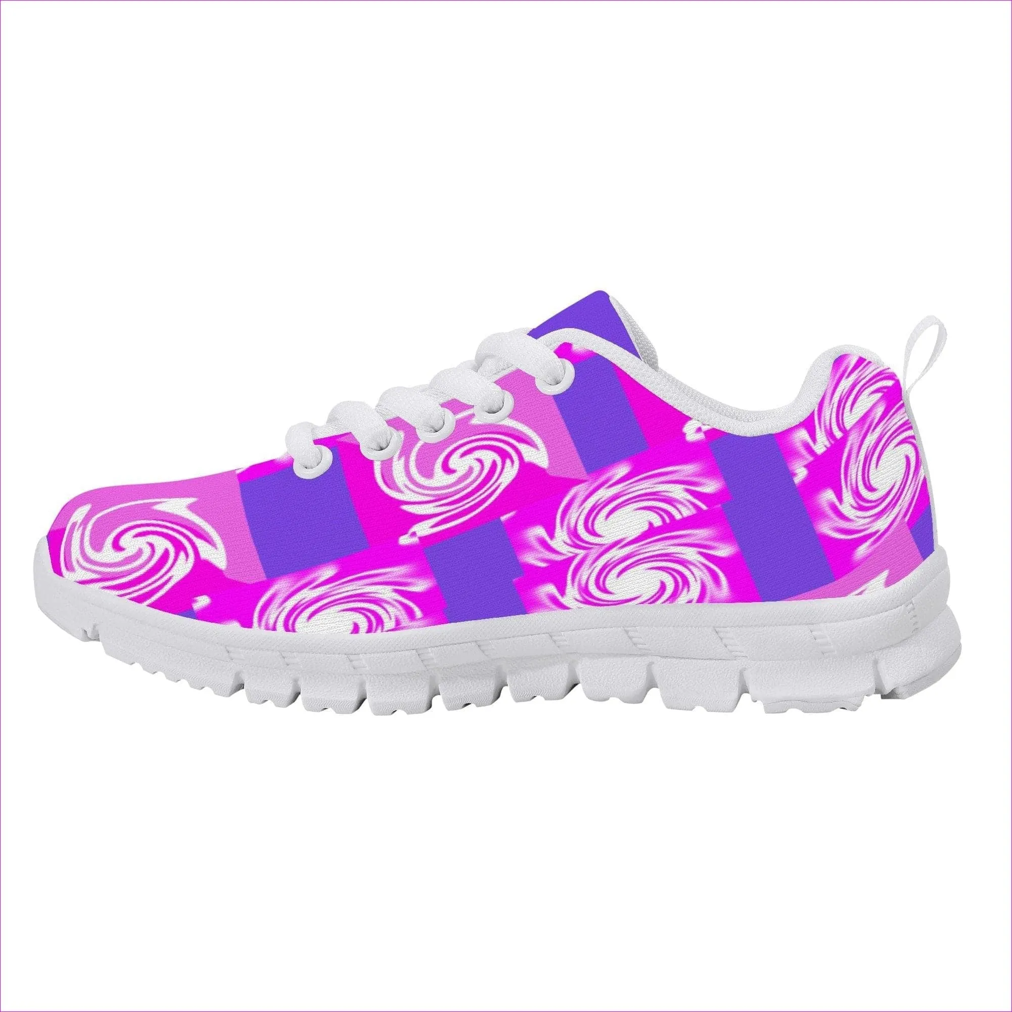 Pink Whirlwind Kids Sneakers - White