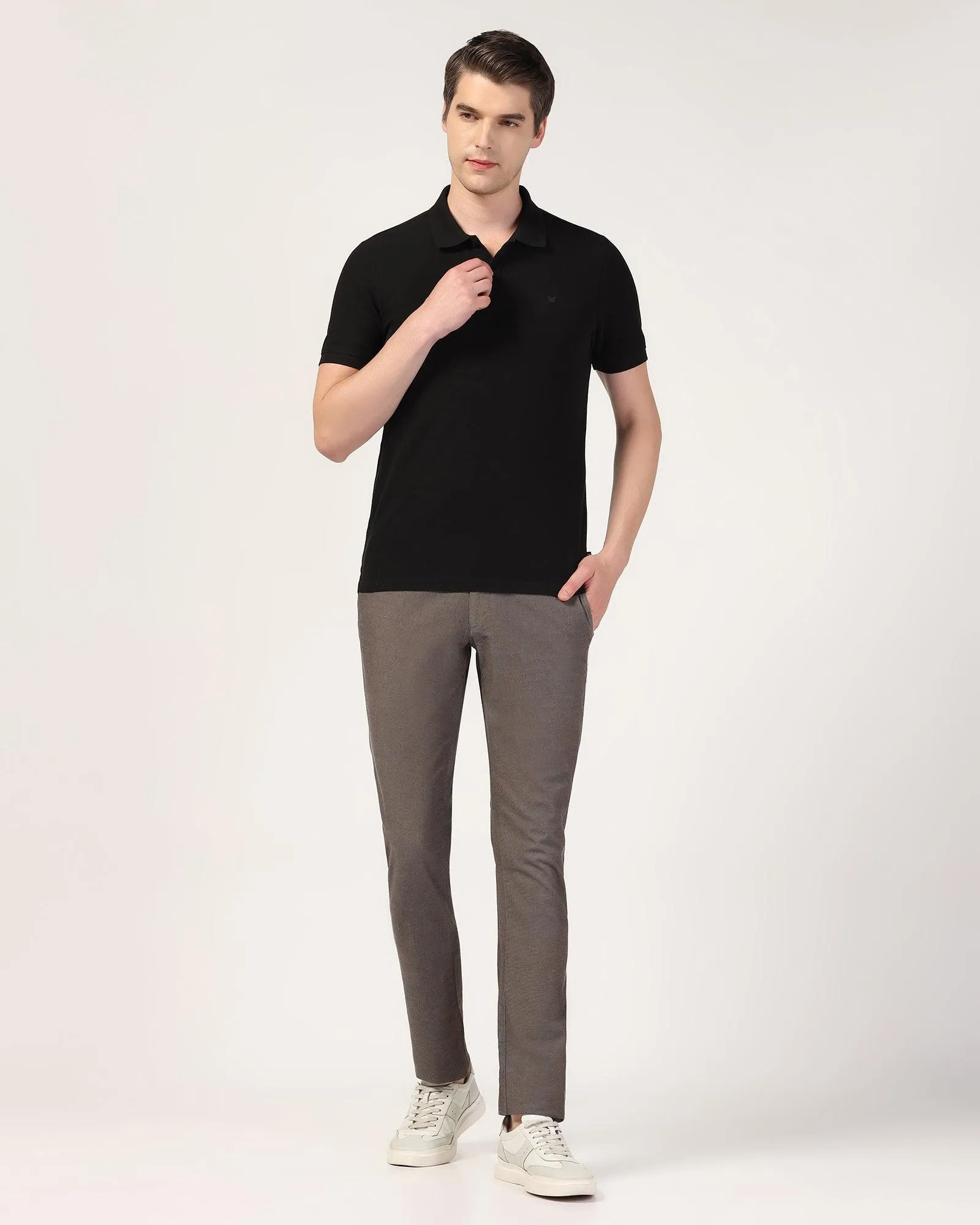 Polo Black Textured T-Shirt - Jacob